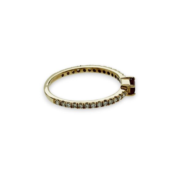 14K Yellow Gold 0.24 CT Diamond & 0.12 CT Ruby Ring Band Size 6 - Picture 6 of 6